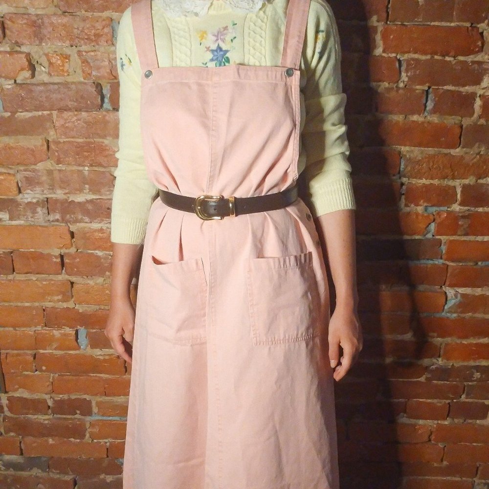 Vintage Pastel Pink Overall Jumper Dress